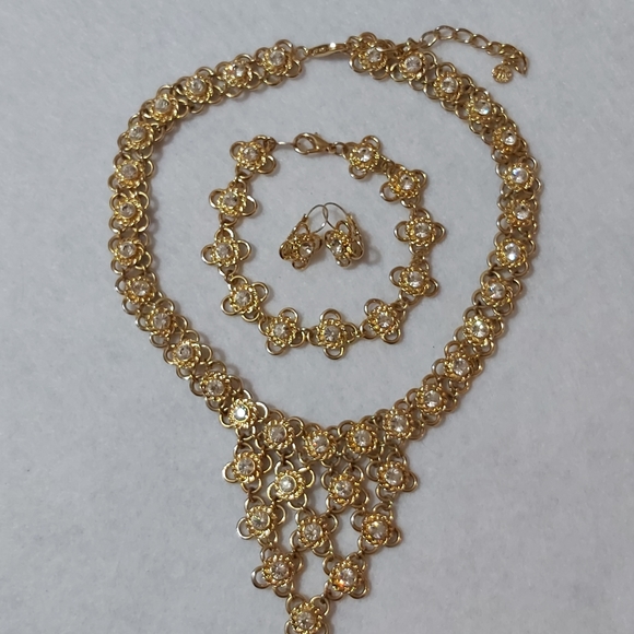 Fifth Avenue Collection Gold Plated Necklace, Bracelet and Earrings Set - Picture 2 of 12